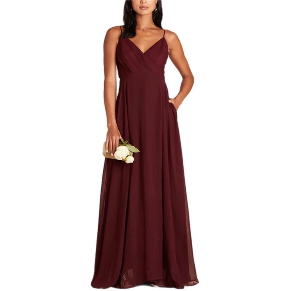 Birdy Grey Kaia Chiffon Maxi Dress Cabernet Bridesmaid Wedding‎ Formal Medium